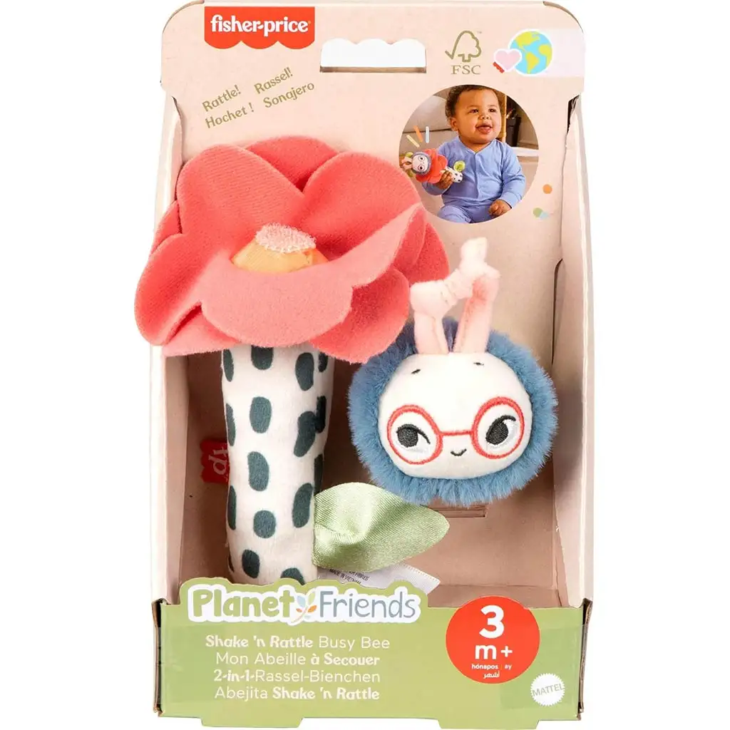 Fisher-Price: Planet Friends Zömi csörgő méhecske - Mattel kép 1