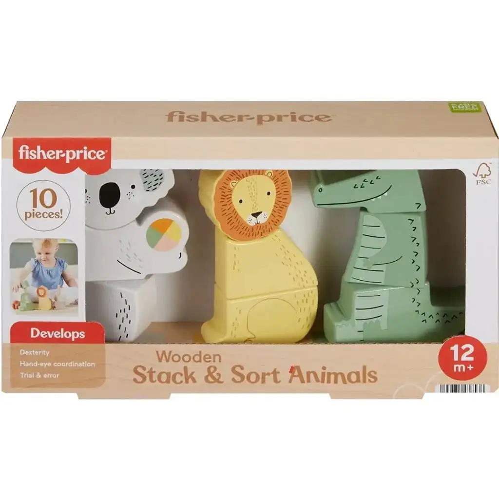 Fisher-Price: Wood Fa állatos rakosgató - Mattel kép 1
