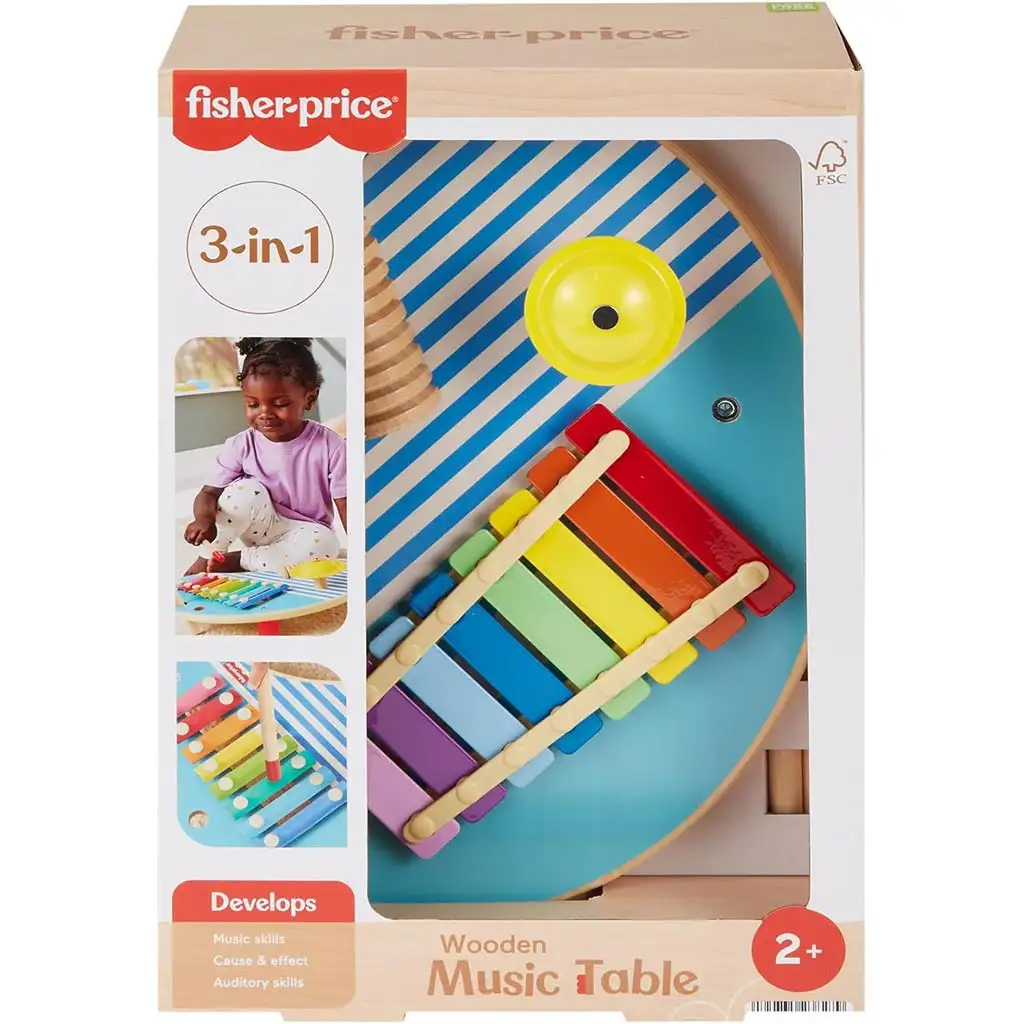 Fisher-Price: Wood Fa xilofonos zeneasztalka - Mattel kép 1