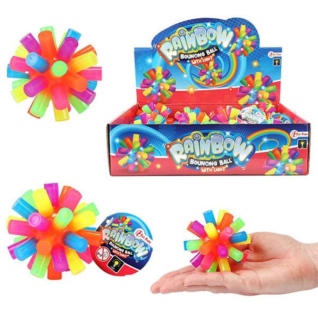 Fun Szivárványszínű világító pattogó labda 1db kép 1