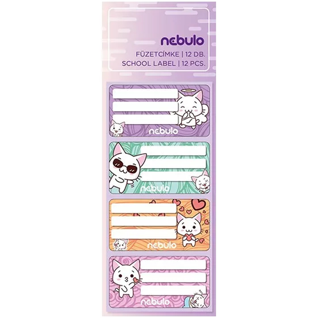 Nebulo: Cicás füzetcímke 12db-os szett kép 1