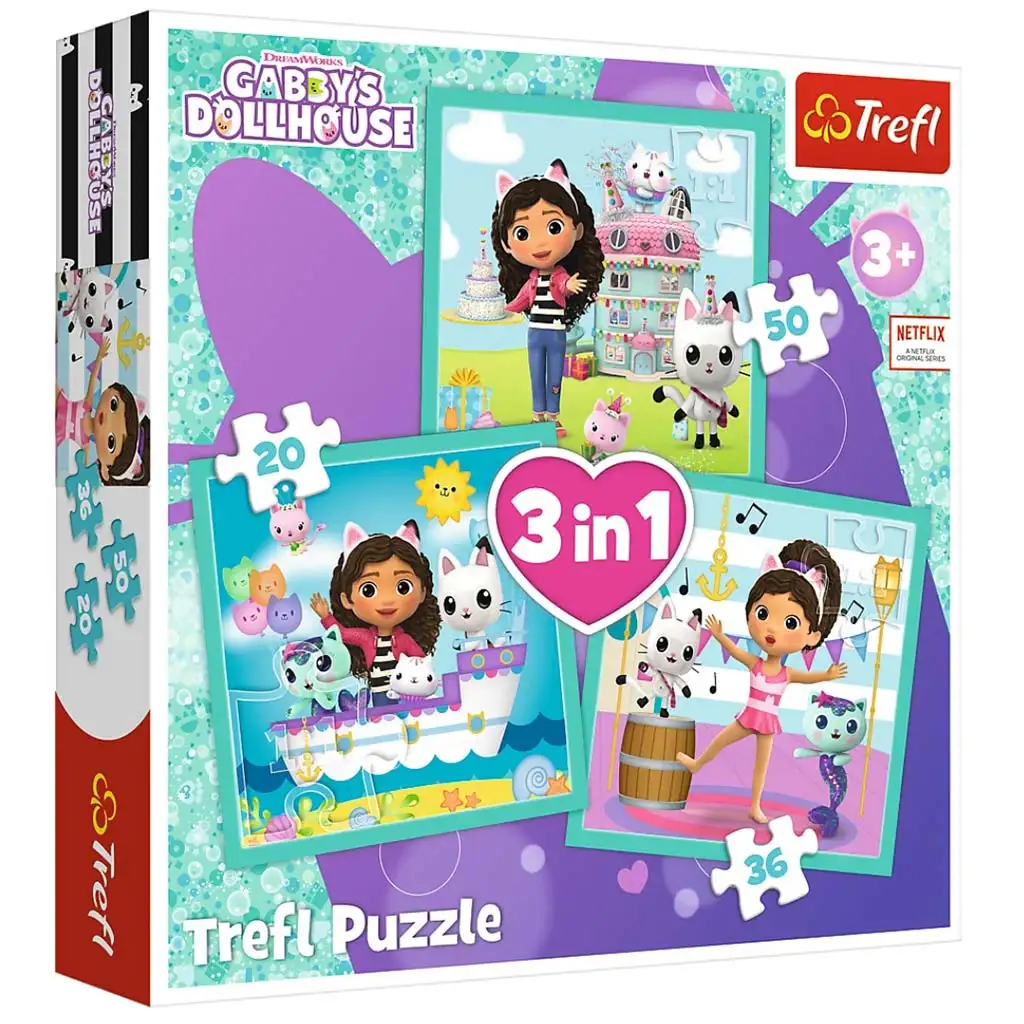 Gabi babaháza: Tevékenységek 3 az 1-ben puzzle - Trefl kép 1
