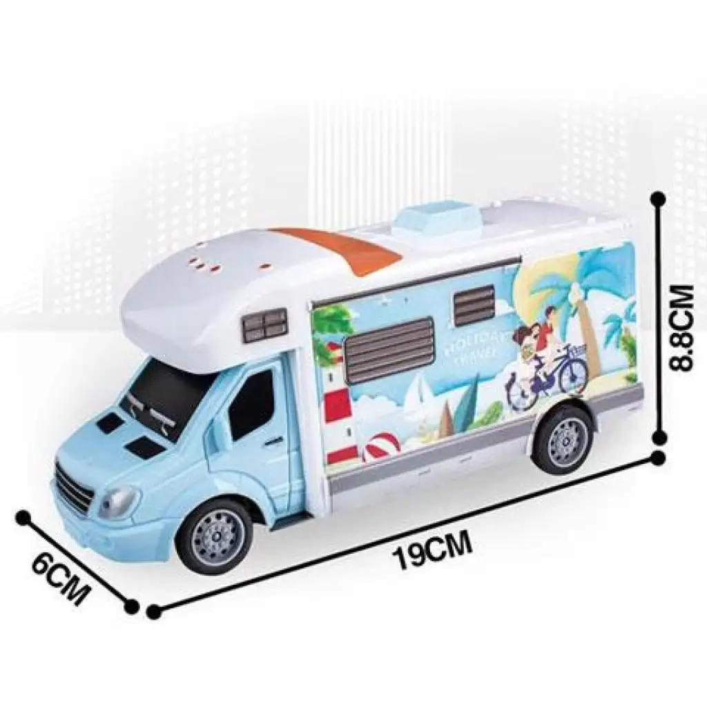 RC Távirányítós Holiday Travel lakóautó fénnyel 27MHz 1/32-es méretarány 20cm kép 4