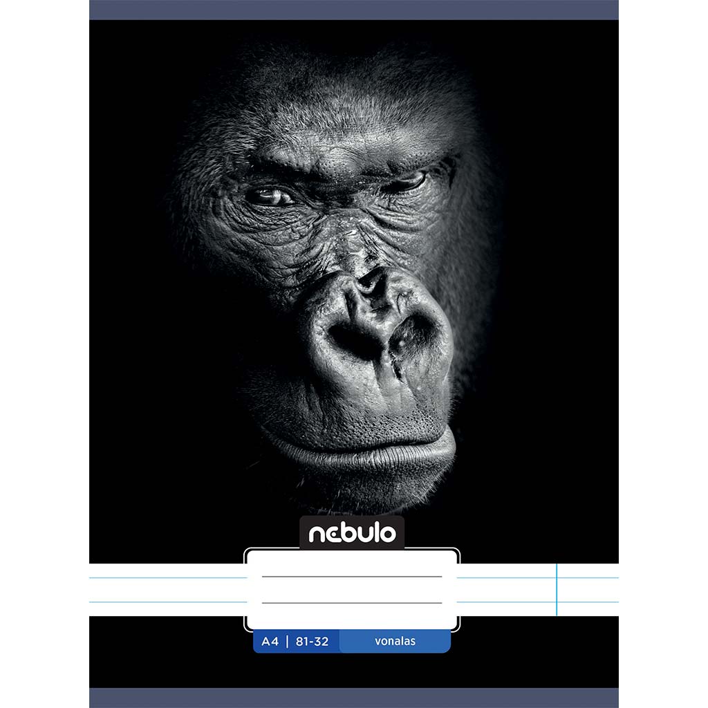 Nebulo: Tűzött vonalas gorilla mintás füzet 81-32 A/4 kép 1