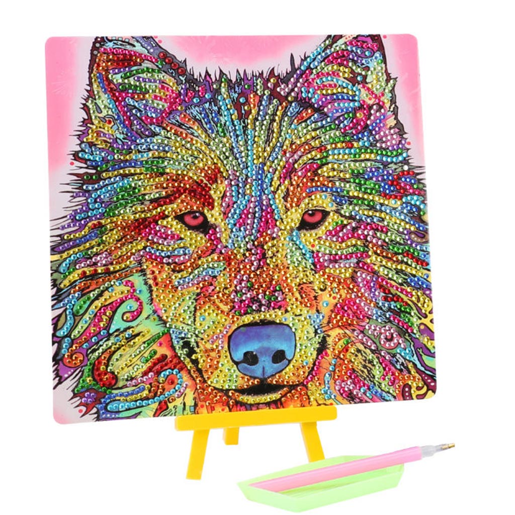 Gyémántszemes kirakó: Farkas gyémántfestő szett 20x20cm kép 1