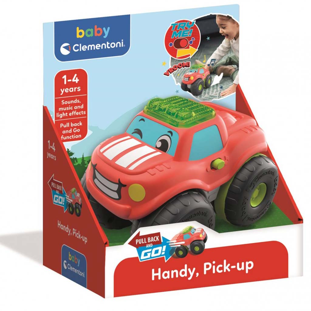 Handy, hátrahúzós baby pick-up autó hanggal és fénnyel - Clementoni kép 1