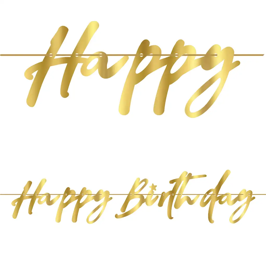 Happy Birthday fűzér – arany színben kép 1