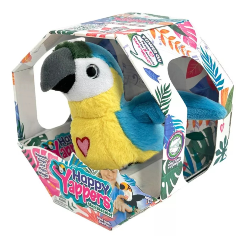 Happy Yappers interaktív plüss kék Papagáj kép 1
