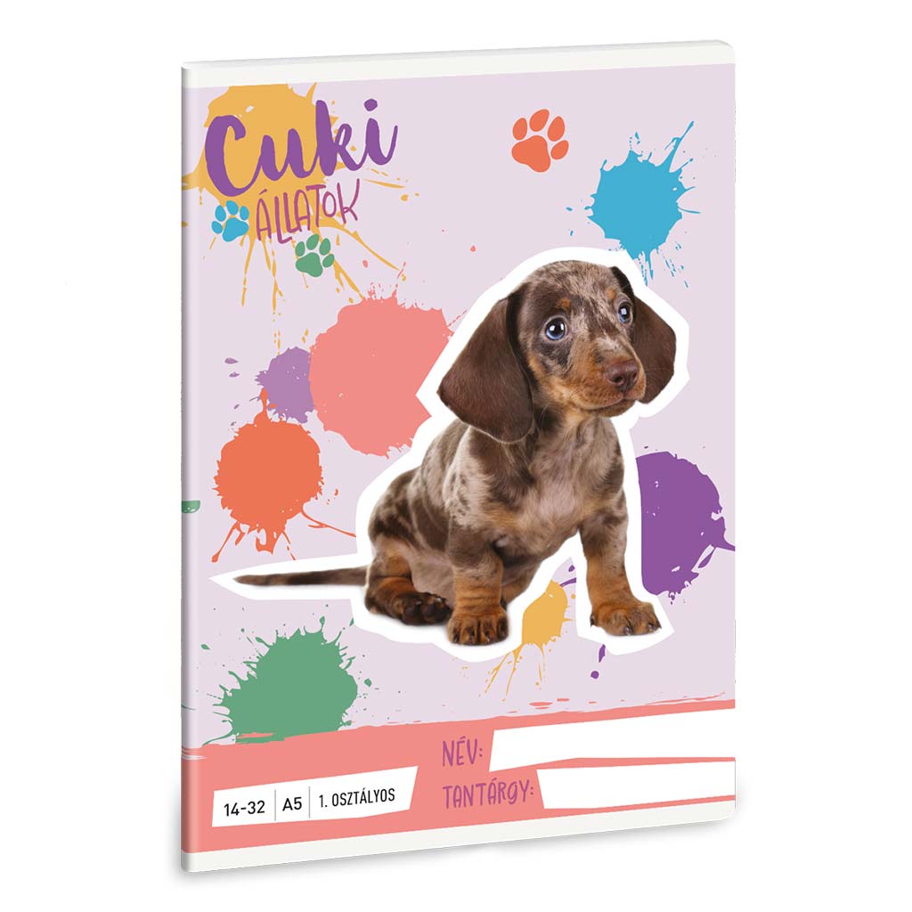 Ars Una: Cuki Állatok - Harlekin tacskó A/5 1.osztályos vonalas füzet 14-32 kép 1