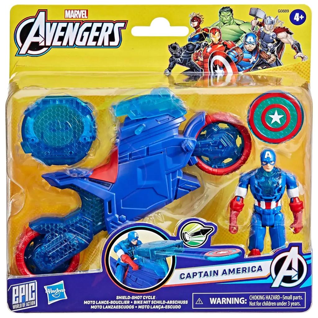 Marvel: Amerika kapitány motorral és pajzs kilövővel - Hasbro kép 1