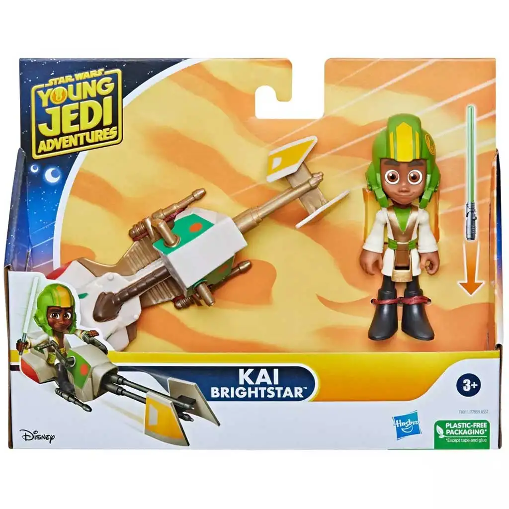 Star Wars: Fiatal Jedik kalandjai - Kai Brightstar figuraszett fogattal 7,5cm - Hasbro kép 1