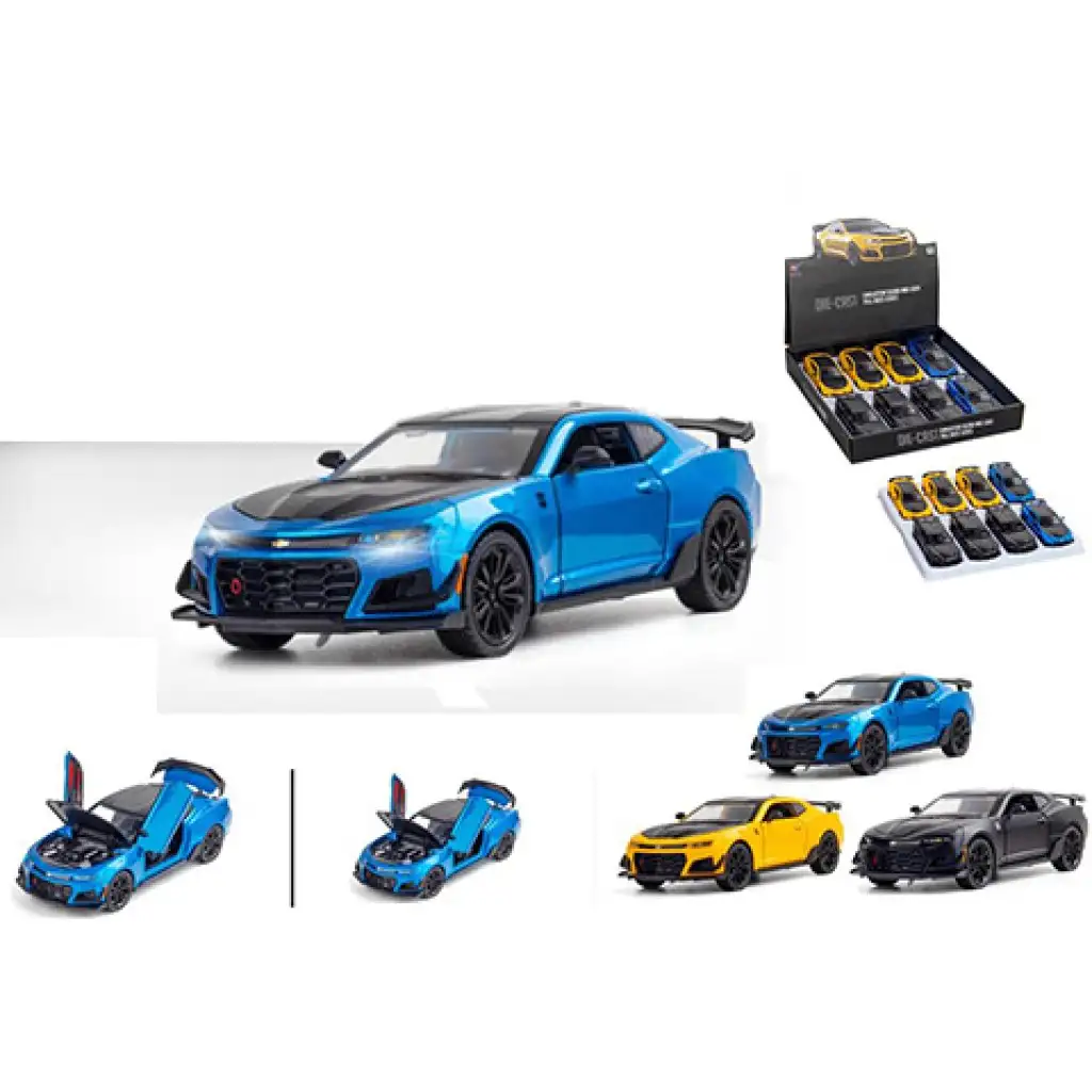 Pull Back Prémium hátrahúzható Camaro játékautó nyitható ajtókkal 1/24 többféle változatban 1db kép 1