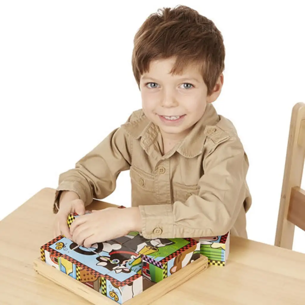 Háziállatok fa kockakirakó - Melissa & Doug kép 3