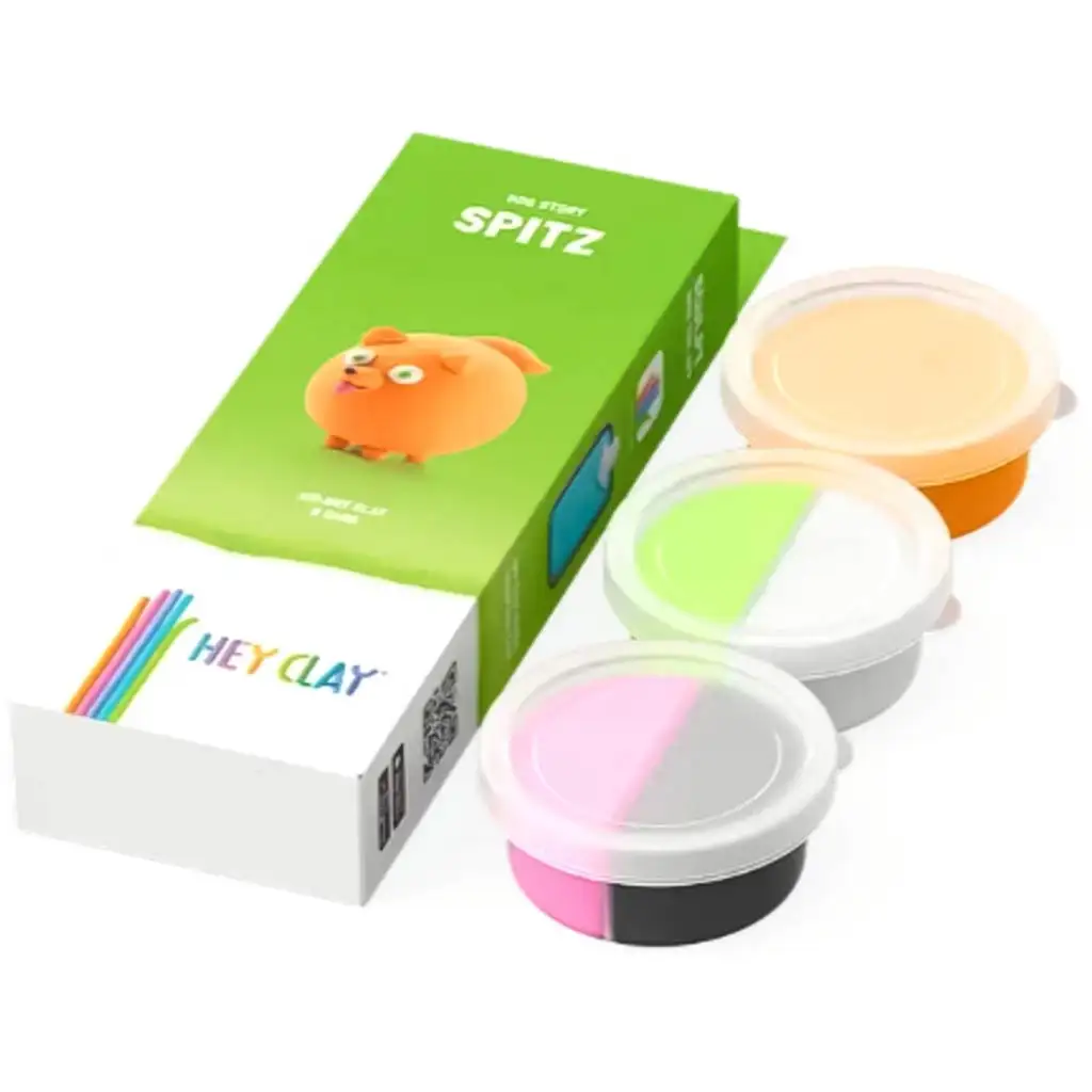 Hey Clay: Pihe-puha Spitz kutyus gyurmaszett kép 2