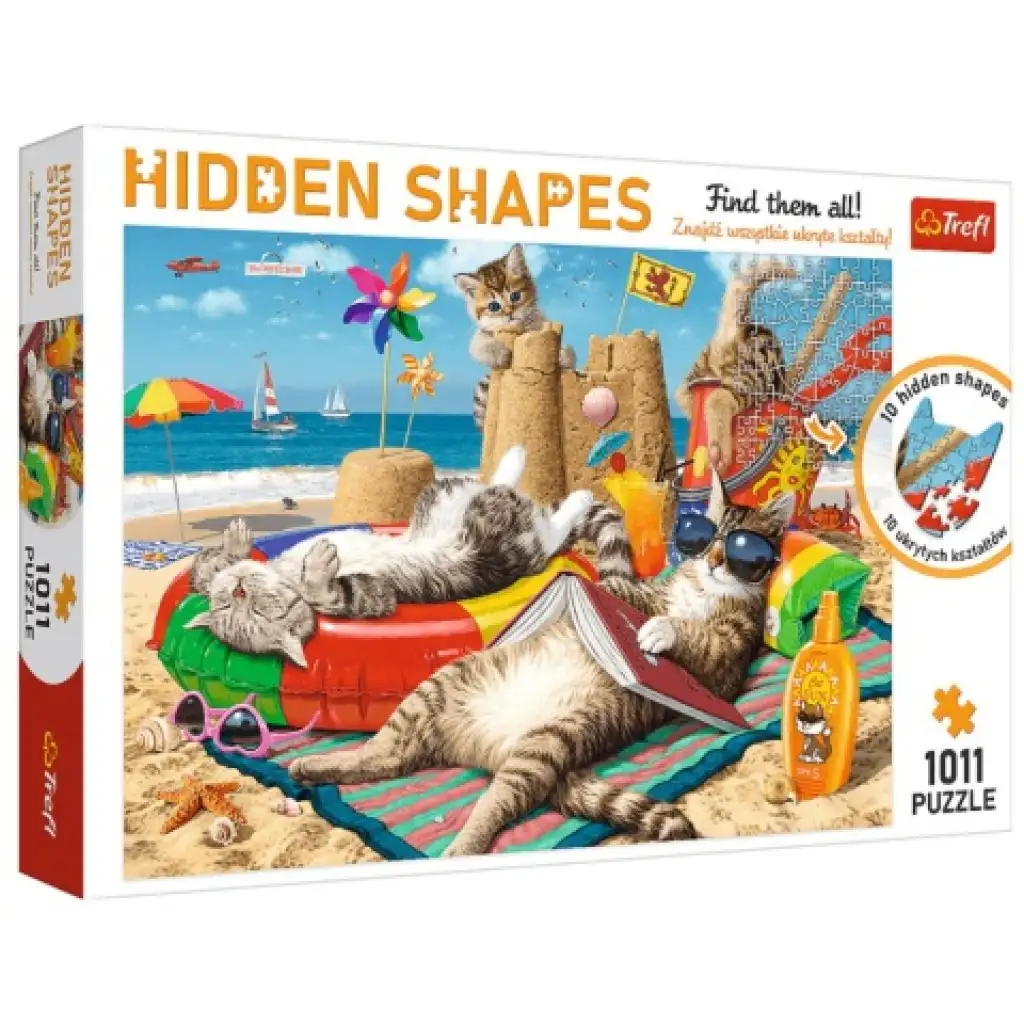 Hidden Shapes: Feline nyaralás 1000db-os puzzle - Trefl kép 1