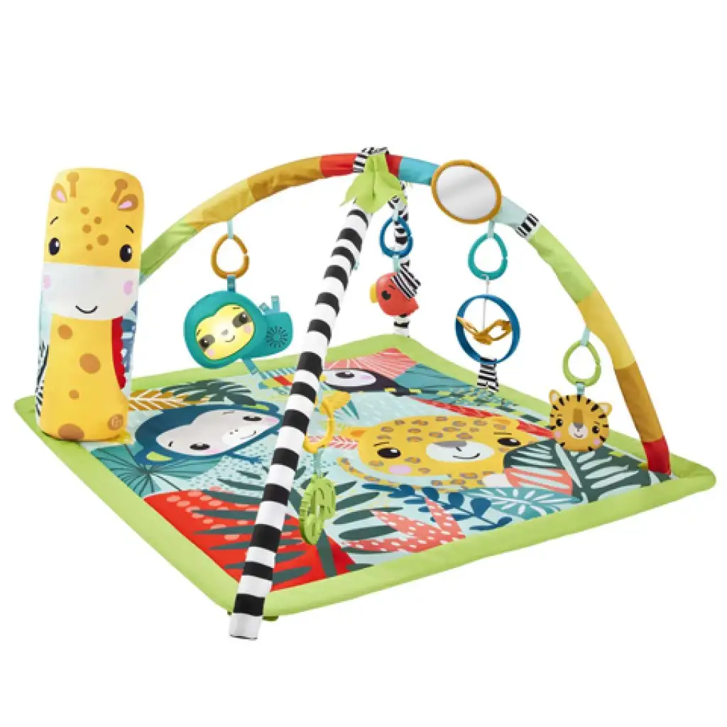 Fisher-Price: Esőerdő 3 az 1-ben játszószőnyeg zenélő lajhárral és pocakpárnával - Mattel kép 2