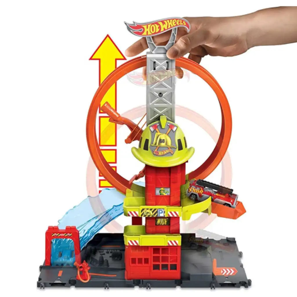 Hot Wheels City: Tűzoltóállomás játékszett - Mattel kép 3