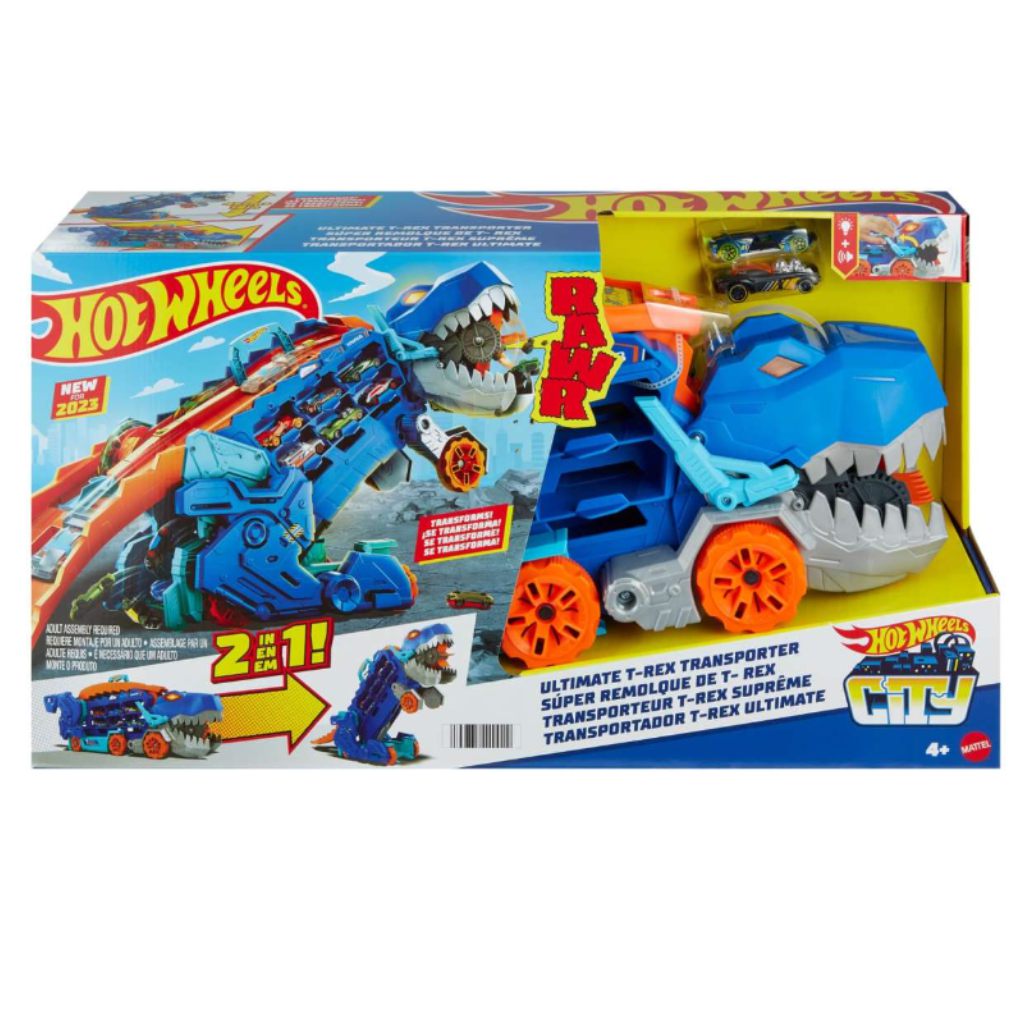 Hot Wheels City: Átalakítható Ultimate Autószállító T-Rex - Mattel kép 1