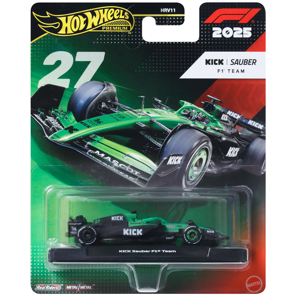 Hot Wheels Premium: KICK Sauber F1 Team #27 Formula 1 kisautó 1/64 - Mattel kép 1