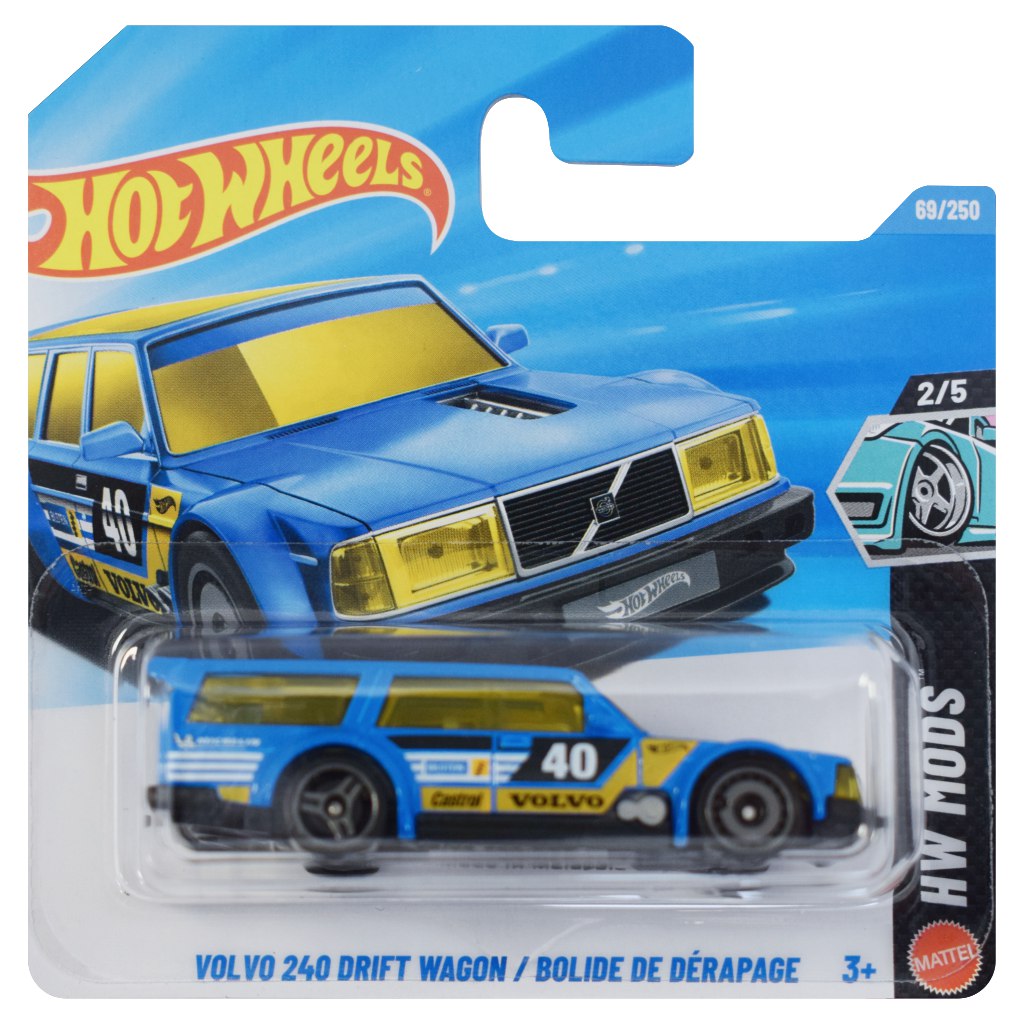 Hot Wheels: Volvo 240 Drift Wagon / Bolide De Dérapage kék kisautó 1/64 - Mattel kép 1