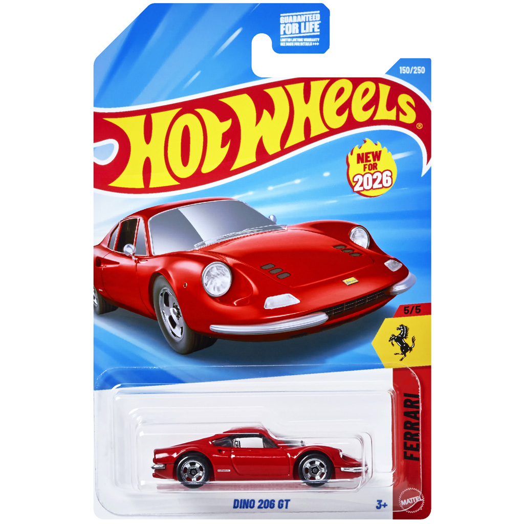 Hot Wheels: Ferrari Dino 206 GT kisautó 1/64 – Mattel kép 1