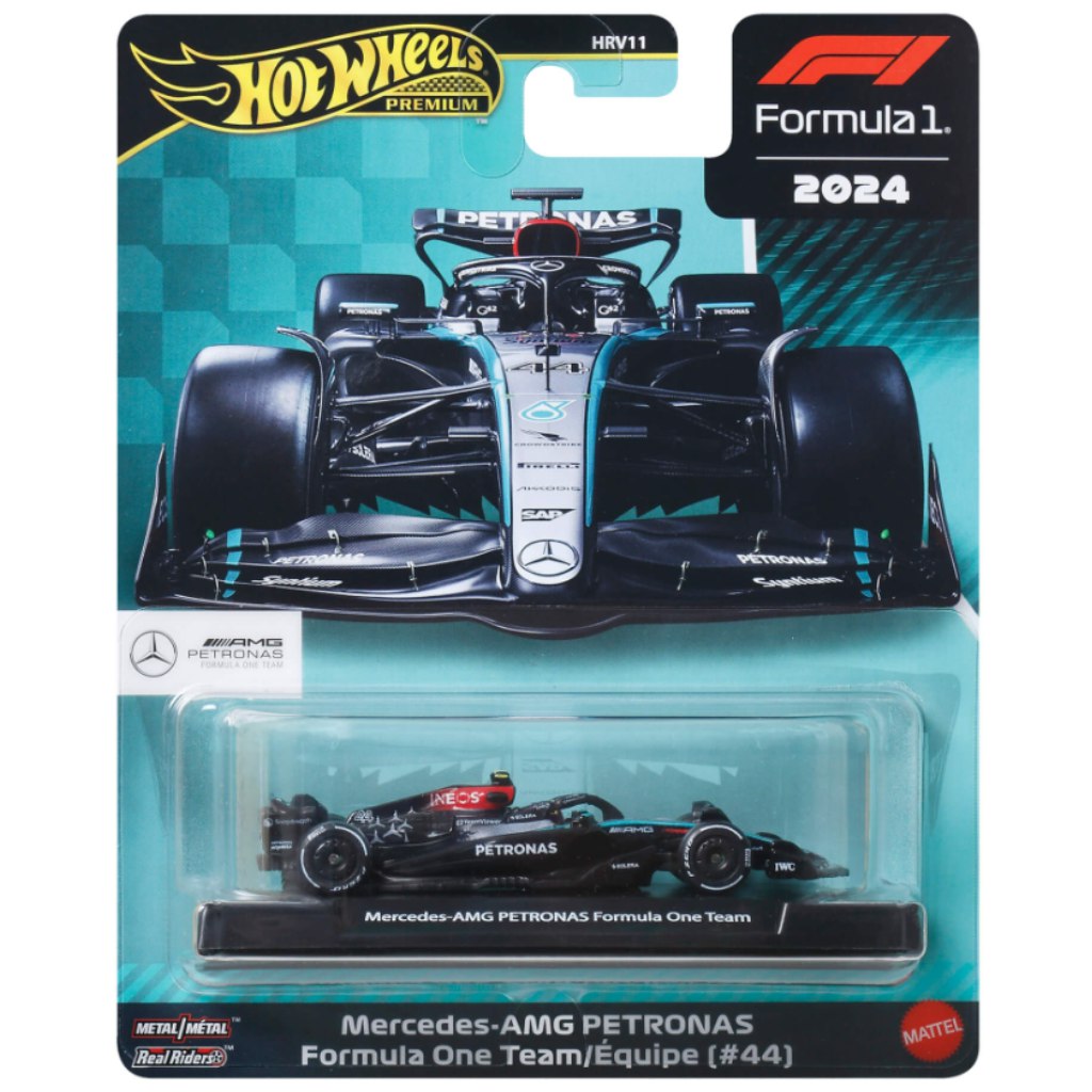 Hot Wheels Premium: Mercedes-AMG PETRONAS Formula 1 No.:44 kisautó 1/64 – Mattel kép 1