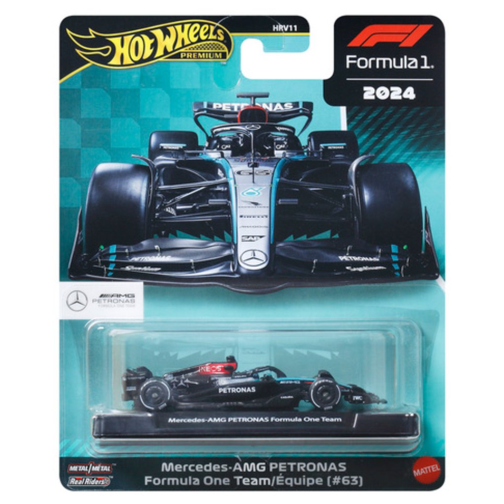 Hot Wheels Premium: Mercedes-AMG Petronas Formula 1 No. 63 kisautó 1/64 – Mattel kép 1