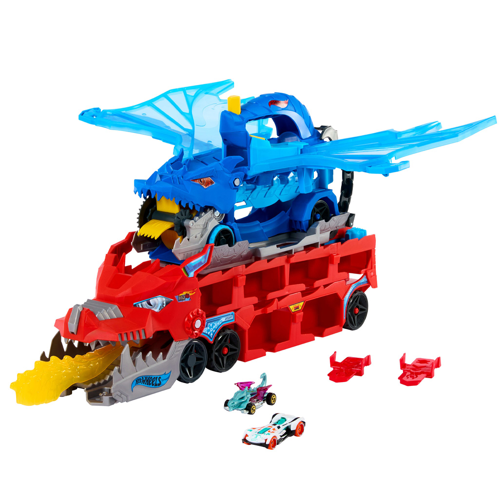 Hot Wheels City: Sárkányjárgány autószállító - Mattel kép 4