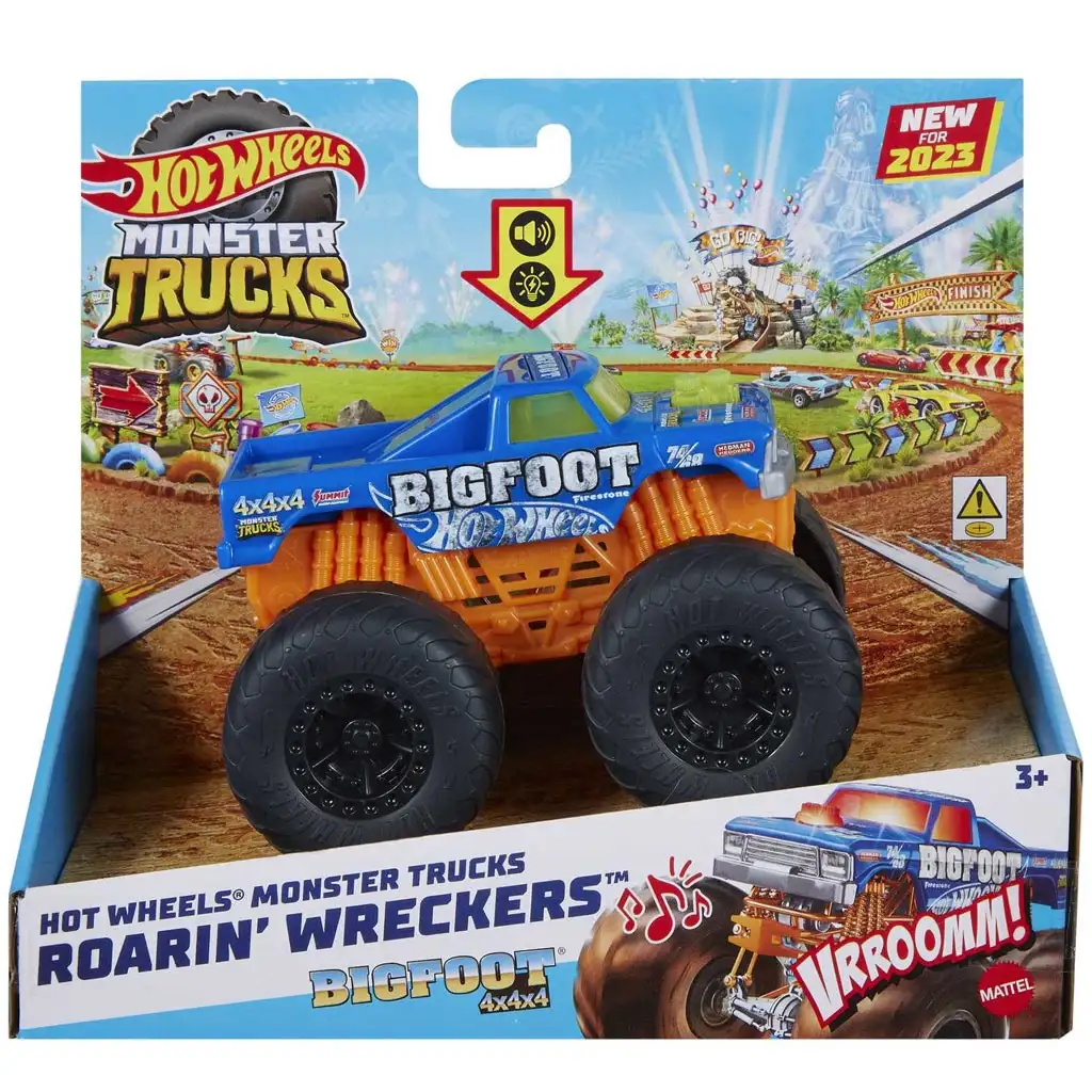 Hot Wheels Monster Trucks: Bigfoot 4x4x4 monster autó fény és hangeffektekkel 1/43 - Mattel kép 1
