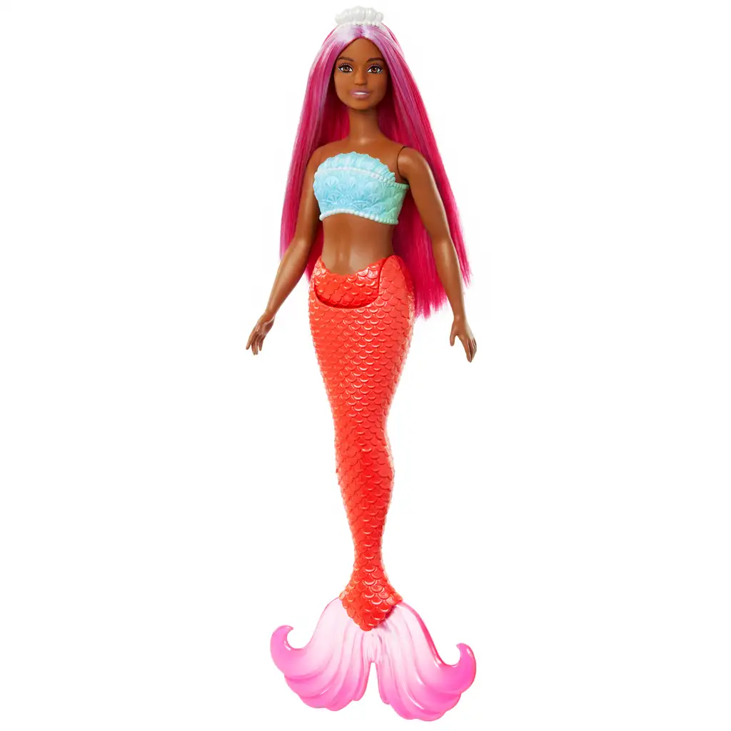 Barbie Dreamtopia: Sellő baba rózsaszín hajjal és korallszínű uszonnyal - Mattel kép 1