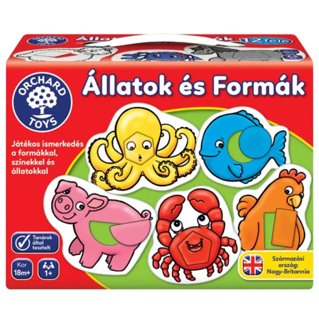 Állatok és formák készségfejlesztő játék kép 1