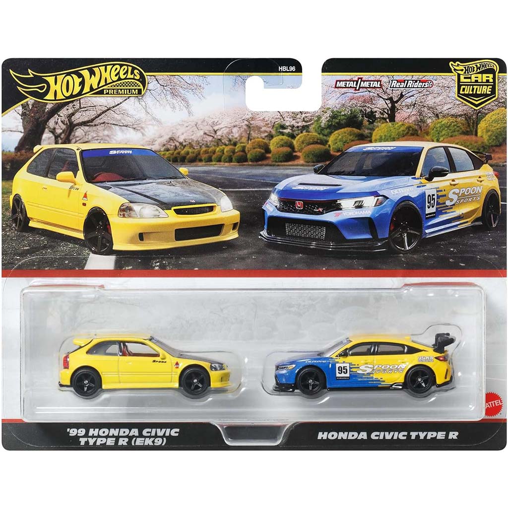 Hot Wheels Deluxe kisautó 2db-os csomag '99 Honda Civic Type R (EK9) és Honda Civic Type R - Mattel kép 1