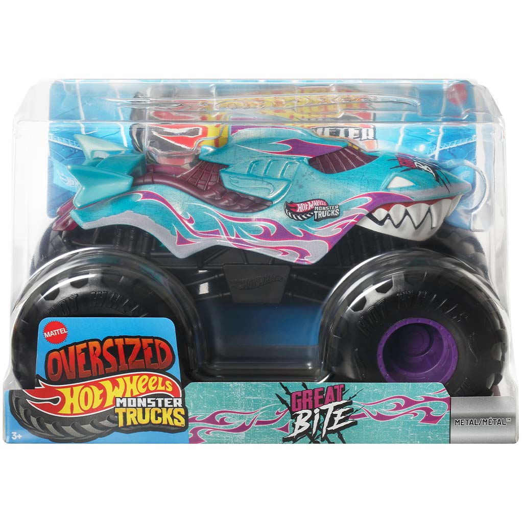 Hot Wheels: Monster Trucks Oversized Great Bite monster autó 1/24 - Mattel kép 1