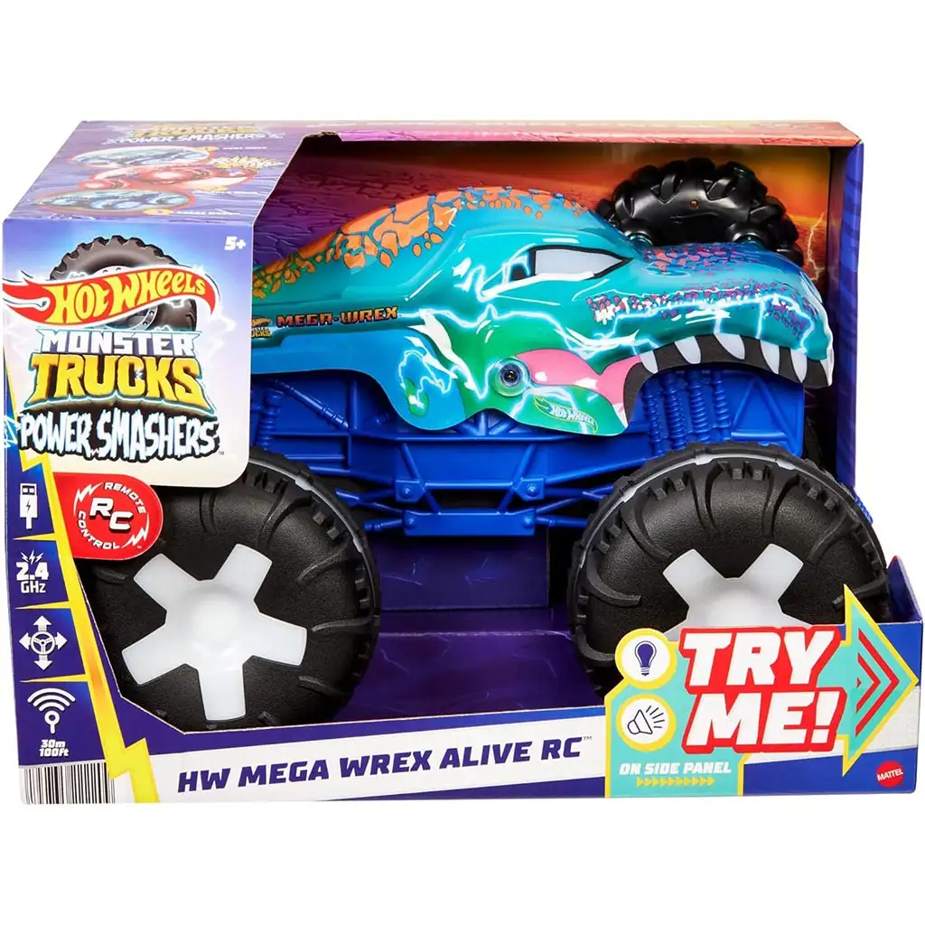 Hot Wheels Monster Trucks: Távirányítós interaktív Mega Wrex monster kisautó - Mattel kép 1