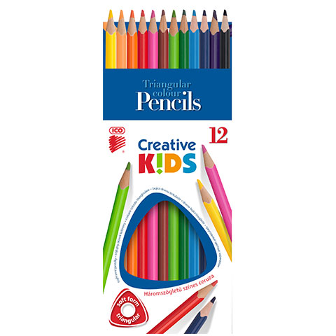 ICO: Creative Kids háromszögletű színes ceruza 12db-os szett kép 1