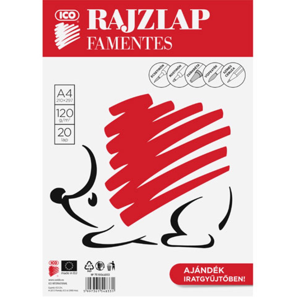 Ico: Süni famentes rajzlap A/4-es méretben 20 lap kép 1
