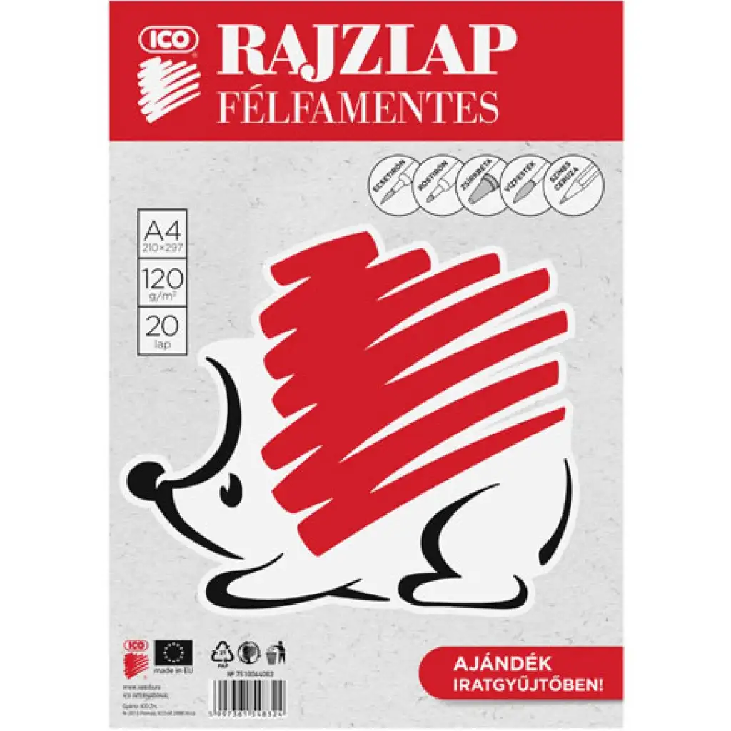 Ico: Süni félfamentes rajzlap A/4-es méretben 20 lap kép 1
