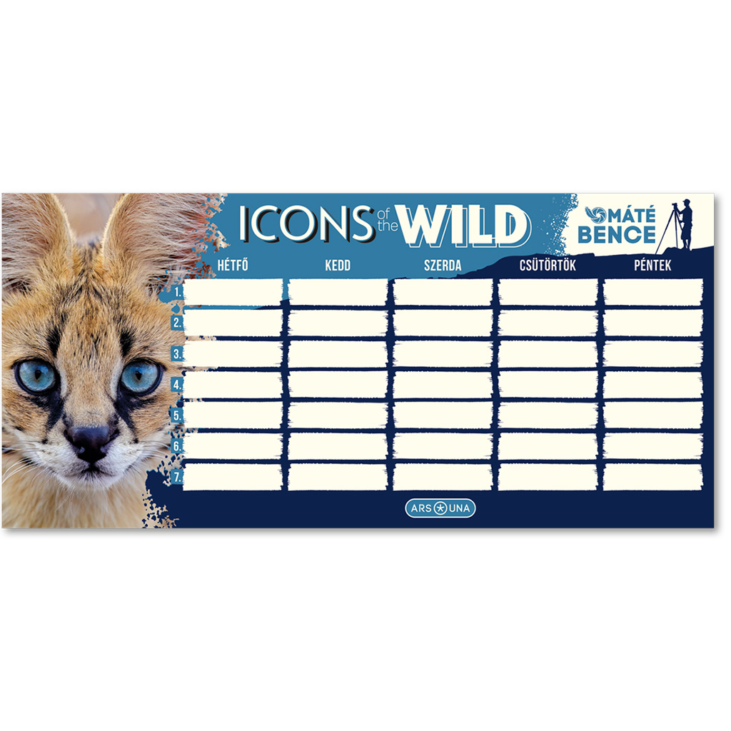 Ars Una: Máté Bence Icons of the Wild-Serval egylapos, kétoldalas órarend kép 1