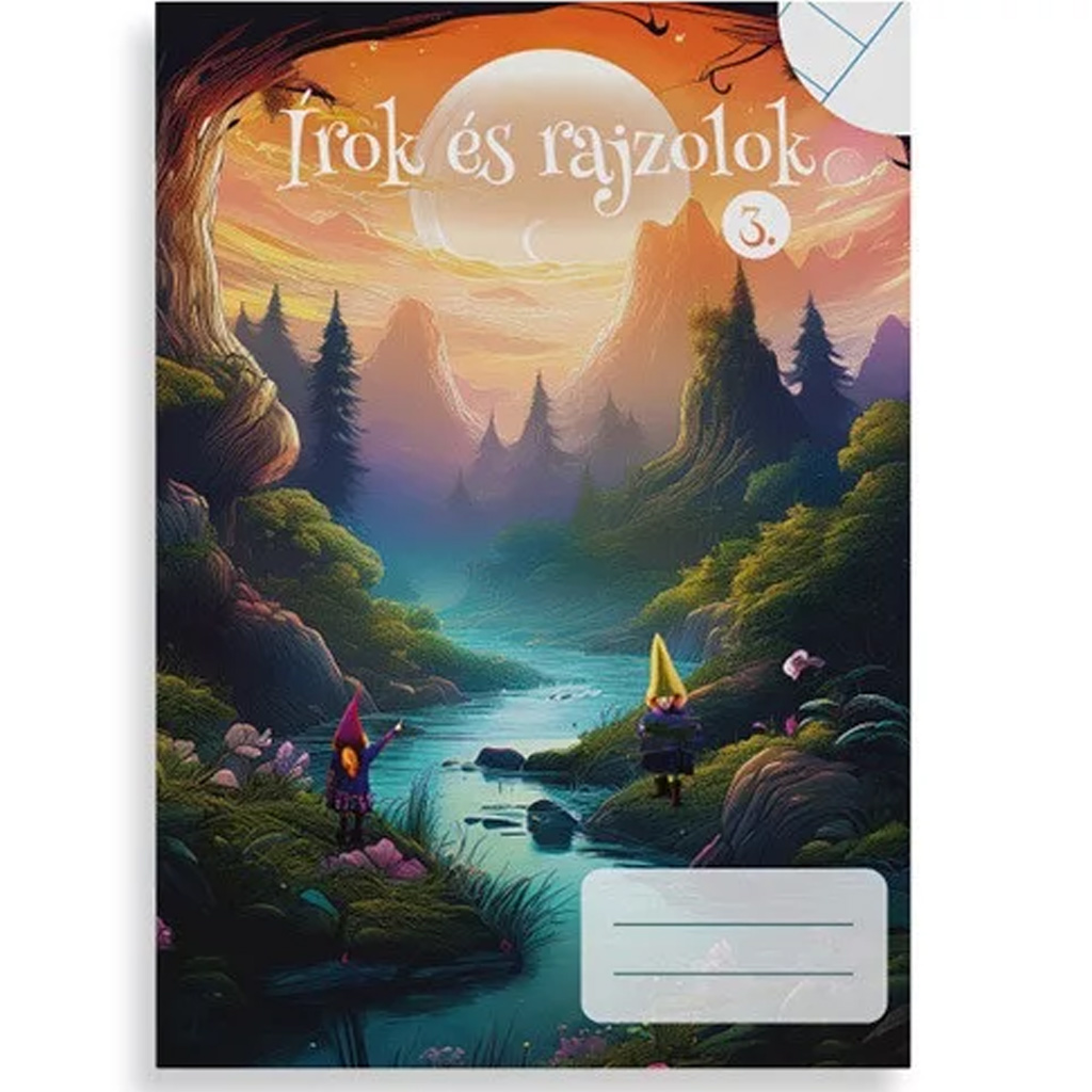 Írok és rajzolok 3. osztályos 2 az 1-ben vonalas és sima füzet A/5 kép 1