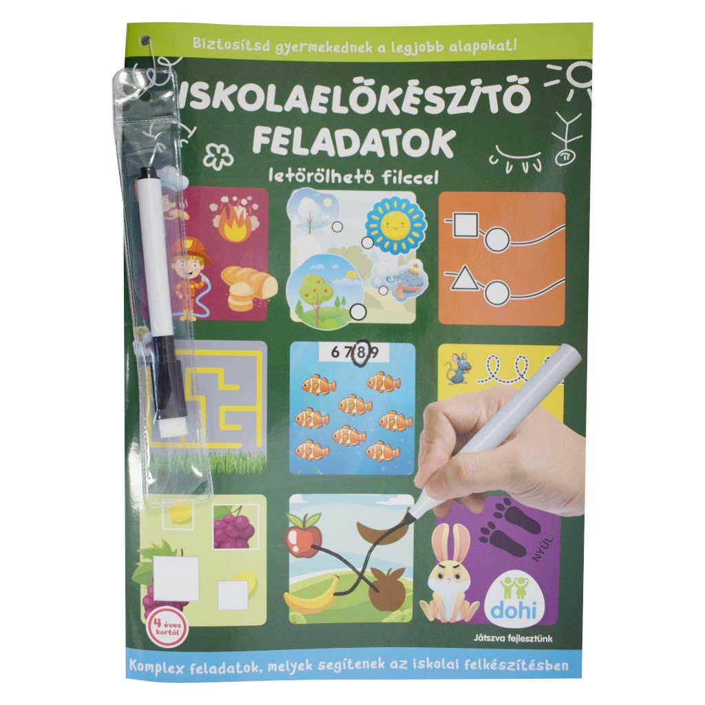 Iskolaelőkészítő feladatok letörölhető filccel - D-Toys kép 1