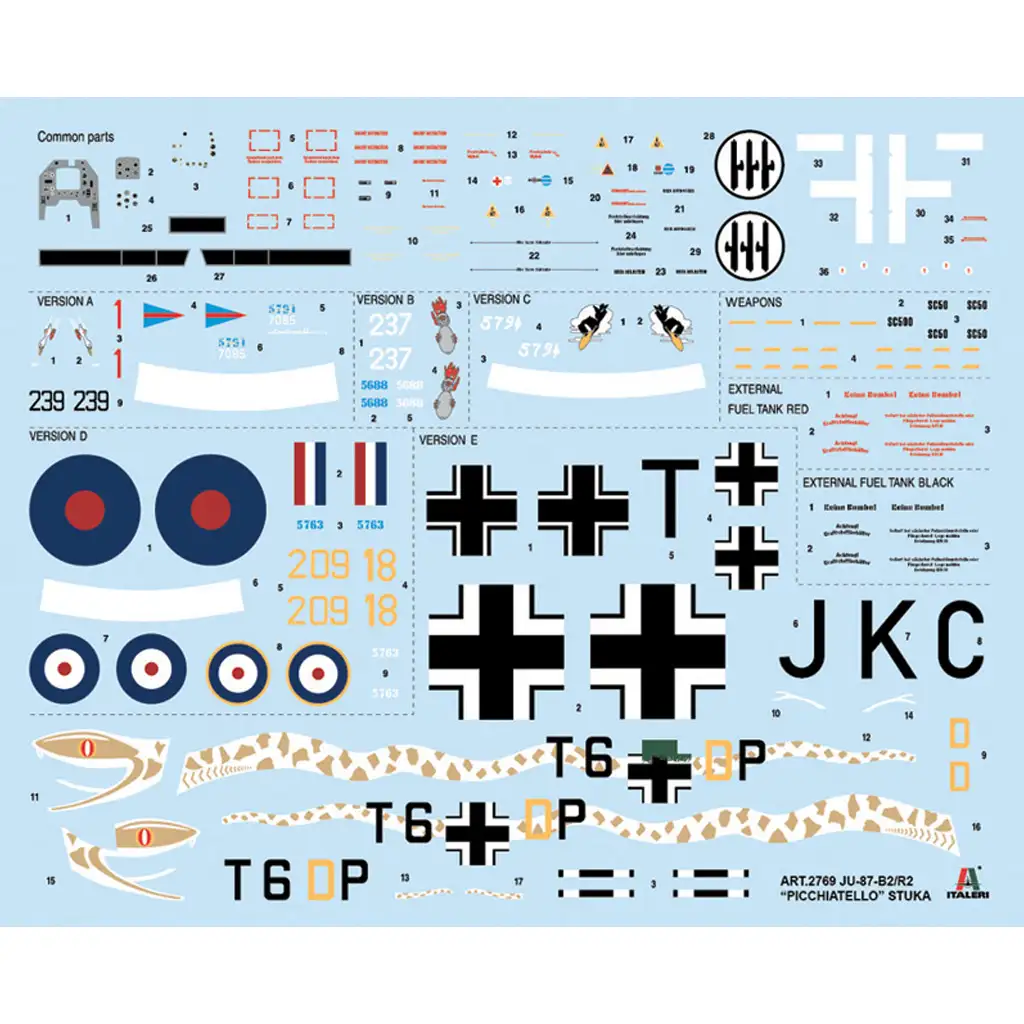 Italeri 1/48 Ju 87 B-2/R-2 Picchiatello repülőgép makett kép 2