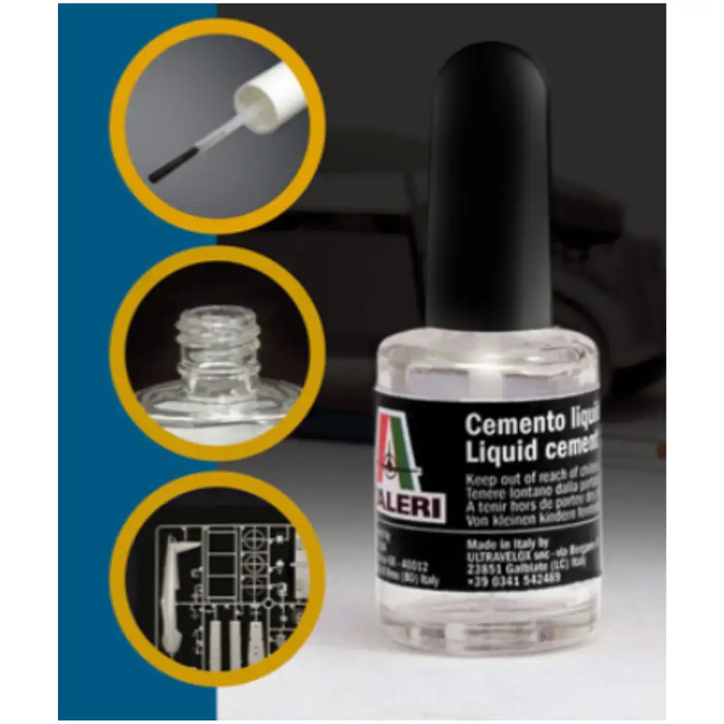Italeri ecsetes makett ragasztó 15ml - vastag ecsettel kép 1
