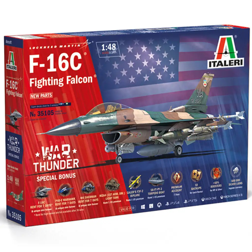 Italeri 1/48 F-16C Fighting Falcon vadászrepülőgép makett kép 1