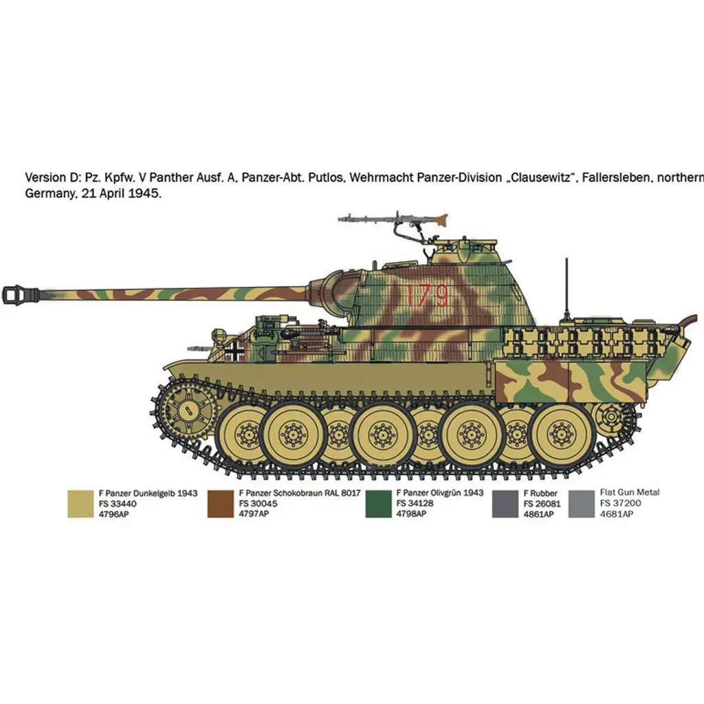 Italeri 1/72 Pz. Kpfw. V Panther Ausf. A Párduc tank makett kép 6