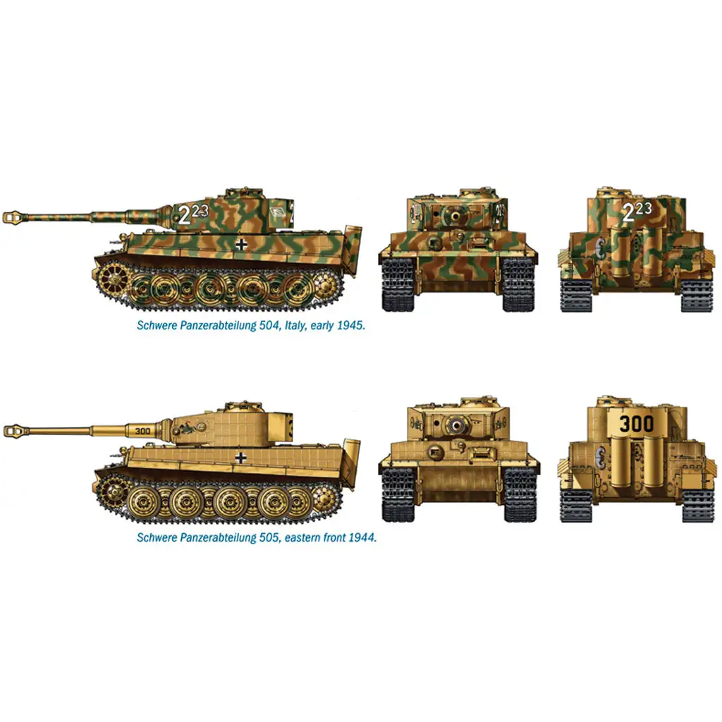 Italeri 1/72 Pz. Kpfw. VI Tiger I Ausf. E Tigris tank 2db-os makett szett kép 3