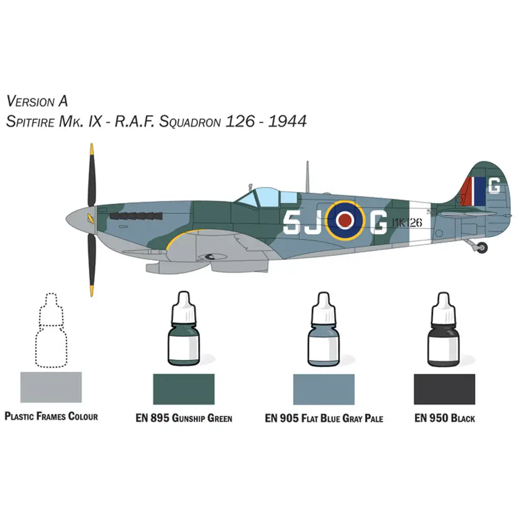 Italeri 1/72 Spitfire Mk. IX repülőgép makett szett kép 3