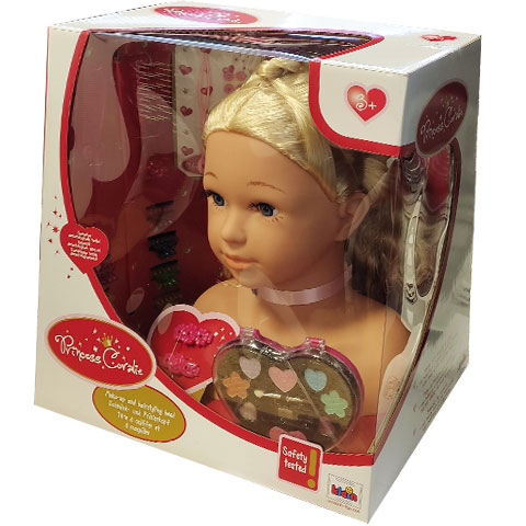 Coralie Hercegnő smink babafej 33cm - Klein Toys kép 2