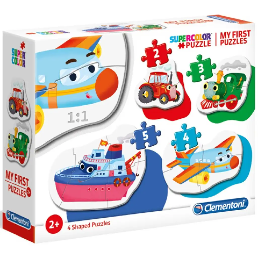 Járművek 4 az 1-ben Supercolor formapuzzle - Clementoni kép 1