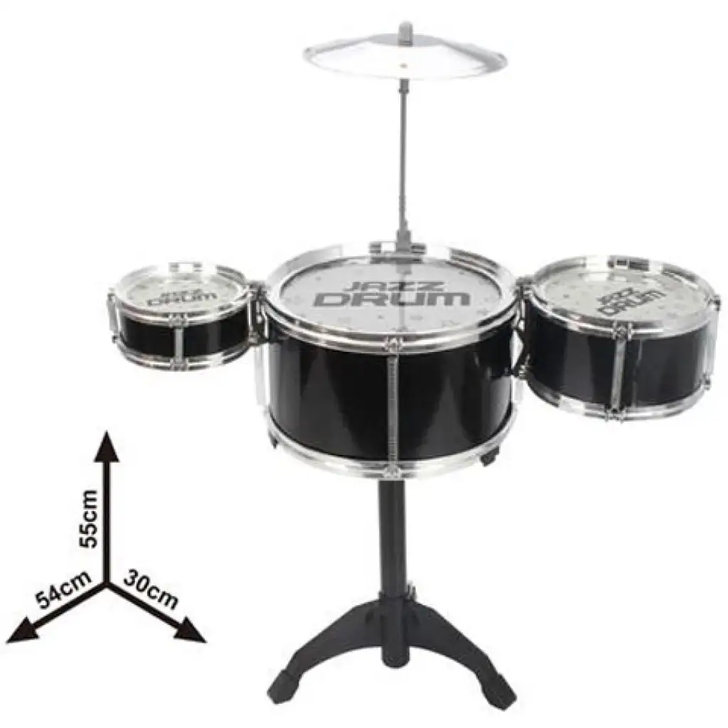 Jazz Drum állványos 4 részes fekete dob játékszett kép 2