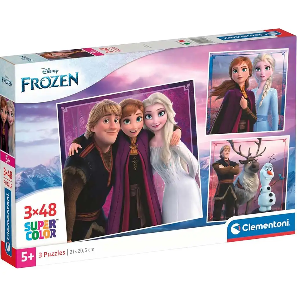 Jégvarázs főszereplői 3x48db-os Supercolor puzzle - Clementoni kép 1